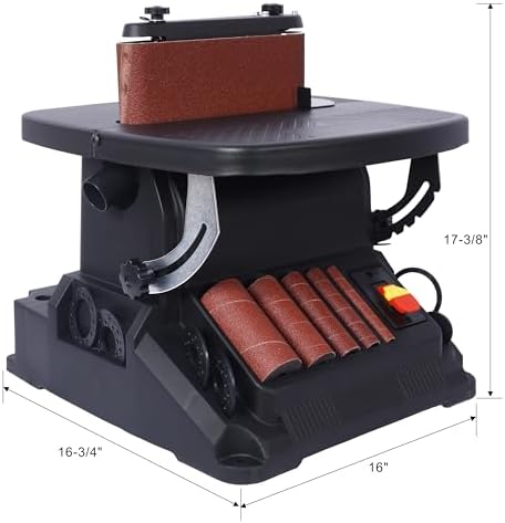 ZenithX 2-in-1 Vertical Oscillating Spindle Sander & Belt Sander - Multi-Functional Woodworking Machine for Precision Sanding Tasks