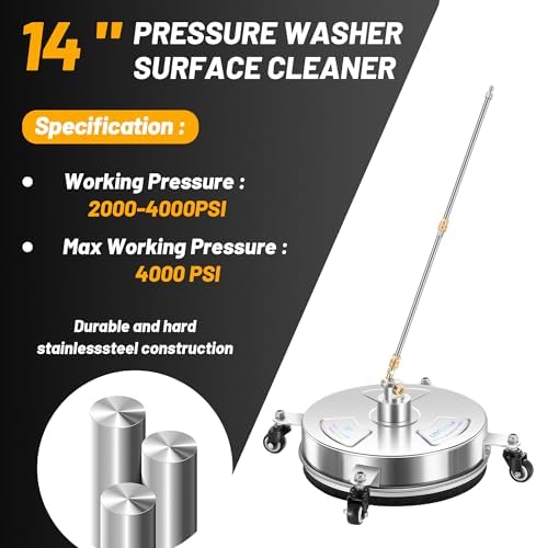 LidoDola 14'' Pressure Washer Surface Cleaner, Power Washer Accessory
