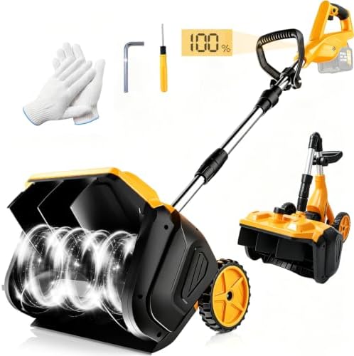 Cordless Snow Blower with Wheels Compatible with DeWalt 20V Battery