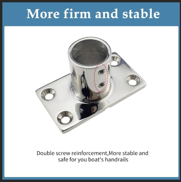 YANYUCB Boat Hand Rail Fitting,316 Stainless Steel Rectangular 60/90 Degree Boat Hand Rail Base(1 inch,1-1/4inch,7/8 inch,1-3/16 inch) with L Shape Hex Key and Screws
