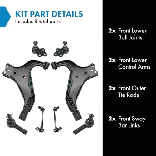 TRQ Front Steering & Suspension Kit Ball Joint Control Arm Sway Bar