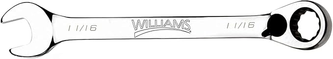 Williams JHW1222RC Reversible Ratcheting 12 Point SAE Combination Wrench, with High Polish Chrome Finish - 11/16-Inch