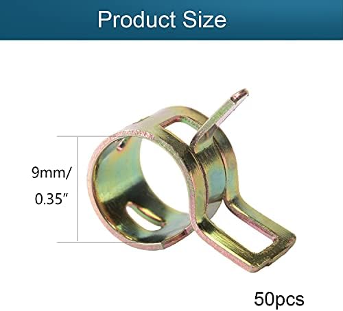 Fielect 50pcs 11/32" / 9mm Spring Band Type Action Hose Pipe Clamp Low Pressure Air Clip Clamp Fasteners Assortment Kit for Plumbing, Automotive and Mechanical
