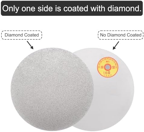 uxcell Diamond Sanding Grinding Disc, 12-Inch (300mm) Grit 60 No Center Hole, Flat Lap Disk Polishing Discs Abrasive Wheel for Gemstone Tile Porcelain Glass Stone Metal