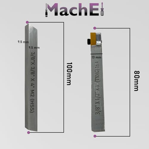 Machel 2.5" Fly Cutter with R8 Shank (7/16" UNF Drawbar) for Milling Machines – Includes 3/8" Square HSS Tool Bit and Indexable Carbide Insert Tool