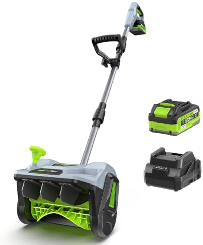 Cordless Snow Shovel, 13" Electric Snow Blower 20V, 4 Ah Battery 300lb/min Snow Removal, 19FT Throw Distance, Lightweight 12lb for Driveway/Steps/Patio/Sidewalk