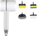 ScrubNinja Electric Spin Scrubber,Cordless Household Cleaning Brush with 4 Replaceable Heads (White1)