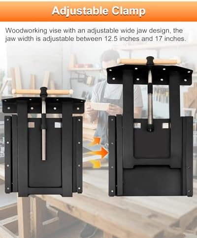 33302 Adjustable Woodworking Vise, Wood Vise for Workbench