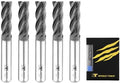 SPEED TIGER Micrograin Carbide Square End Mill - 4 Flute - ISE3/16 4T (5 Pieces, 3/16") - for Milling Alloy Steels, Hardened Steel, Metal & More – Mill Bits Sets for DIYers & Professionals