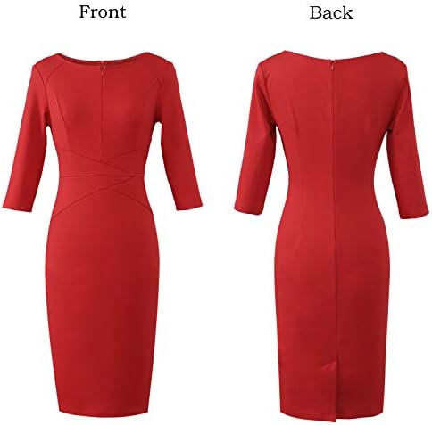VFSHOW Womens Work Business Office Zipper Up Slim Bodycon Sheath Dress