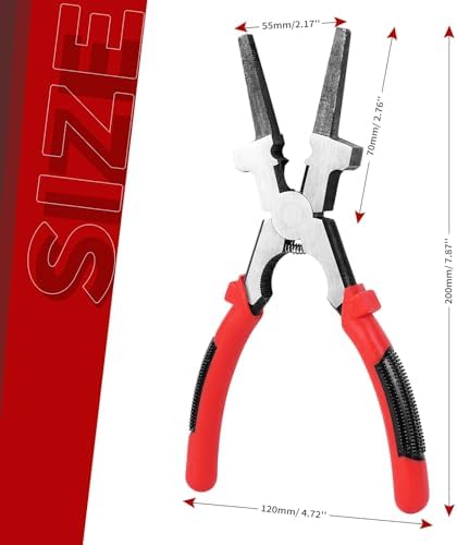 8"MIG Welding Pliers, Multi-functional Carbon Steel MIG Welding Pliers with Insulated Handle, Long Nose Wire Cutting Tools - Reliable and Durable (1Pack) (Pack of 2)