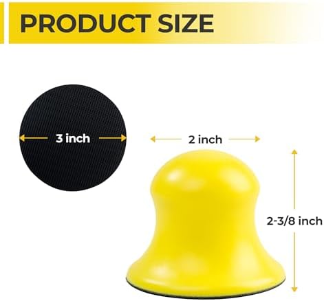 2 Pcs Sanding Blocks 3” Round Hook and Loop Sanding Block for Woodworking Furniture Restoration Automotive Body Arts Crafts Hand Sanding Block