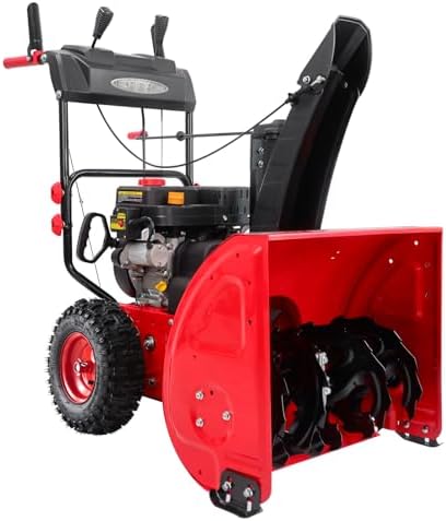 PowerSmart 24-Inch Gas Snow Blower with 212cc Engine, Electric Start, and 6 Forward/2 Reverse Speeds, Two-Stage, Self-Propelled Snow Blower with LED Lights