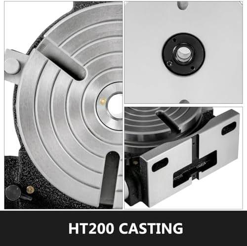 Rotary Table Horizontal Vertical Dividing Plates for Milling Machine Rotary Table Milling Machine Tools (8 IN+3Slot)