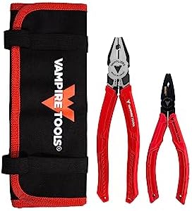 VAMPLIERS 2-PC Screw Extractor Pliers Set 8" Pro + 6.25" Black Oxide, Pouch