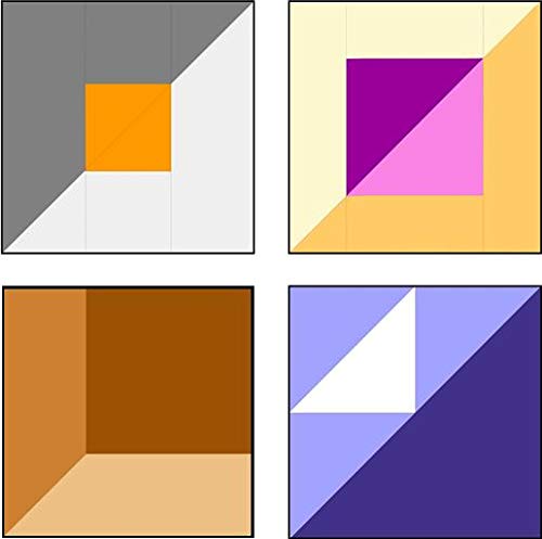 Bloc Loc Half-Square Triangle Quilting Set #2 Contains 2-1/2", 4-1/2", 6-1/2" Square up Rulers with Grid Lines