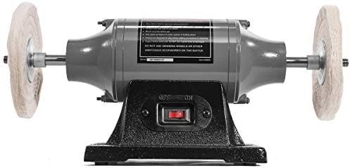 XtremepowerUS 6" Bench Buffer Polisher, 1/2 HP Bench Polishing Machine, Heavy-Duty Metal Buffer Grinder with Dual Buffing Wheels for Stainless Steel, Aluminum, Chrome & Automotive Parts