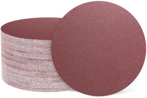 HARFINGTON 50 Pcs 4 Inch Sanding Discs 120 Grit Red Aluminum Oxide