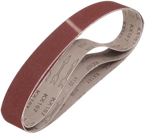 HARFINGTON 2 x 27 Inch Sanding Belts, 3 Pcs 120 Grits Aluminum Oxide