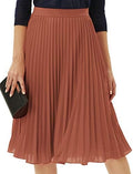 GRACE KARIN Pleated Midi Skirt for Women Chiffon A-Line Outfits