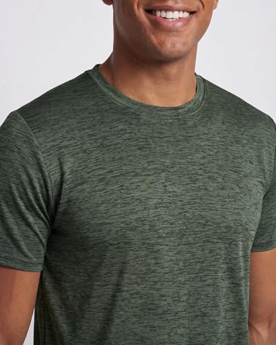 5 Pack Men's Dry Fit Workout T Shirts Crew Neck Athletic Gym Running Tees