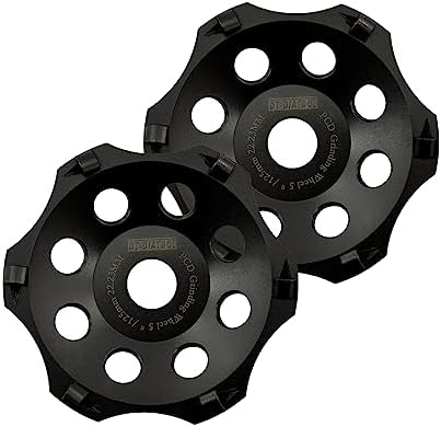 DT-DIATOOL PCD Diamond Grinding Cup Wheel 5 Inch Arbor 7/8" for Concrete Floor Epoxy Coating Adhesive Residue Paint Coatings(2-Pack)