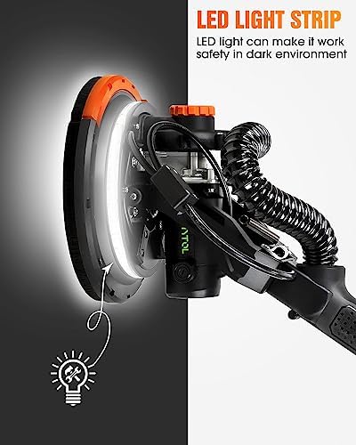 MYTOL 7.2A Drywall Sander with Vacuum, LED, 6-Speed