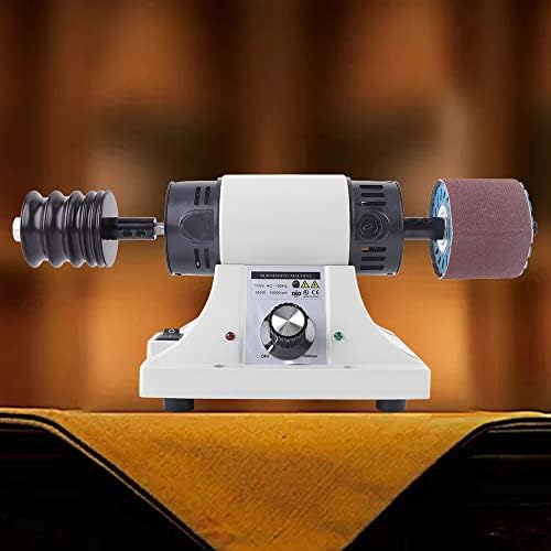 110V 8000RPM Leather Polisher Grinder Machine Leather Edge Grinding Burnishing Tool with 4 Belts Practical for All Vegetable Tanned Leather Products（30*12.6*13cm）
