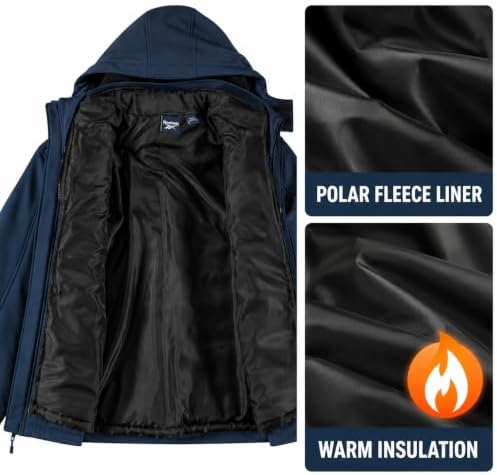 Reebok Mens 3-in-1 Softshell Systems Weather Resistant Midweight Jacket