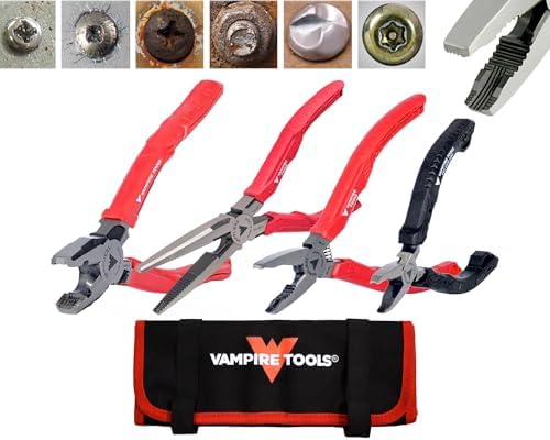VAMPLIERS 4-PC Stripped Screw Extractor Pliers Set Tool Pouch Made in Japan