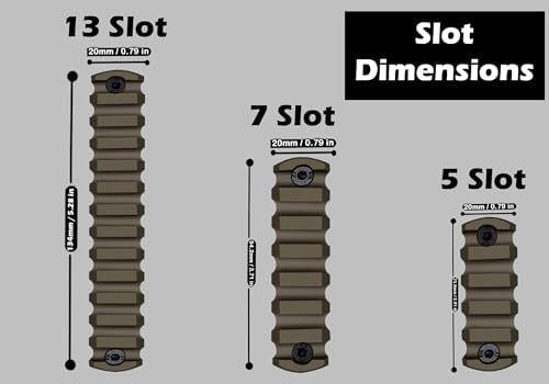 Gotical 13 Slots MLOK Picatinny Rail Section for M-Lok Handguard Flat Dark Earth Fit for 21mm Picatinny/Weaver Rails