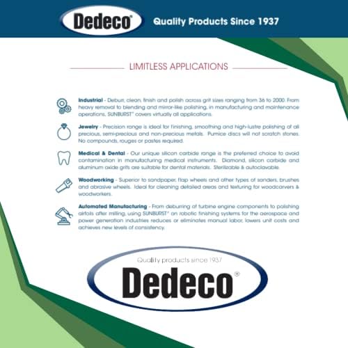 Dedeco Sunburst Radial Bristle Discs 12-Pack - 2" Curved - 3/8" Arbor - Light Green 14000 Grit (Ultra-Fine, 1 Micron) - Aluminum Oxide for Polishing & Finishing