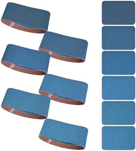 4x24 Inch Sanding Belts 18 Pcs 6 Grits Sizes (3 Each of 60/80/120/150/240/400 Grits) Heavy Duty Belt Sander Zirconia Belt Sander Paper for Wood, Metal, Stainless Steel, Cars, and Furniture
