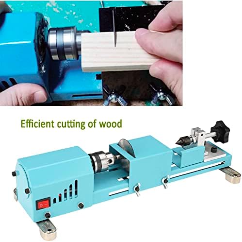 Wood Lathe Mini Lathe Machine Multi-Purpose Type Lathe Milling Cutting Grinding Polishing Professional Table Top Lathe Tool Kit