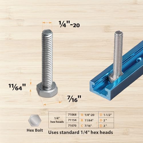 POWERTEC 71158V 48 Inch Double-Cut Profile Universal T-Track with Predrilled Mounting Holes, 2 Pack, T Track for Woodworking Jigs and Fixtures, Drill Press Table, Router Table, Workbench