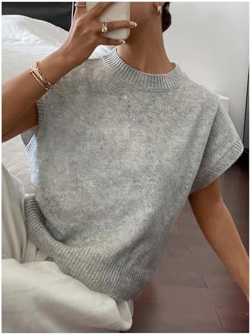 SOLY HUX Women's Short Sleeve Business Casual Sweater