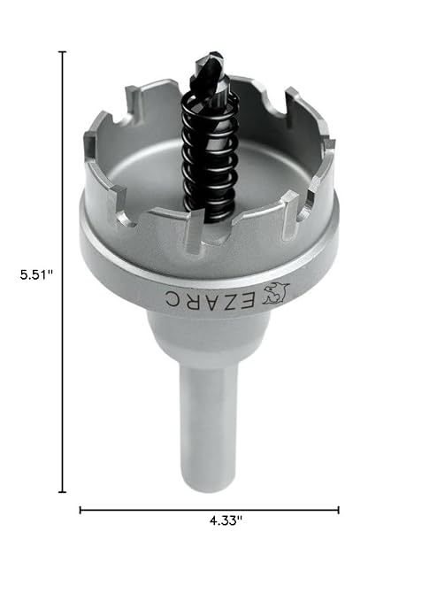 EZARC Carbide Hole Saw Heavy Duty, Hole Cutter for Stainless Steel, Sheet Metal 2-1/8" 54mm