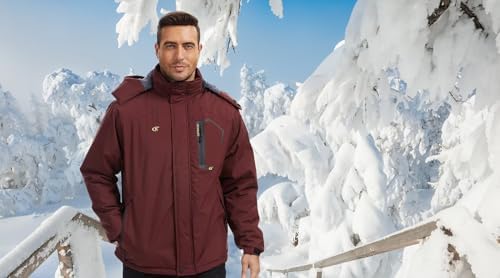 QPNGRP Mens Waterproof Ski Snowboard Jacket Winter Windproof Snow Coat