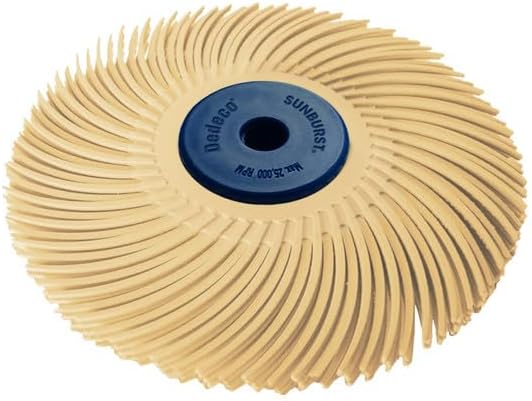 Dedeco Sunburst Radial Bristle Discs 4" x 1/2" Curved - Peach 2500 Grit (Extra-Fine 6 Micron) - Aluminum Oxide (TC Series) for Polishing & Finishing 1/Unit