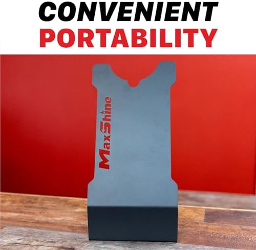 Maxshine Universal Polisher Stand - Single Station Display Holder – Holds Any Polisher, Buffer or Grinder – Freestanding or Mount to Workbench – Powder-Coated Metal, Space-Saving (Logo)