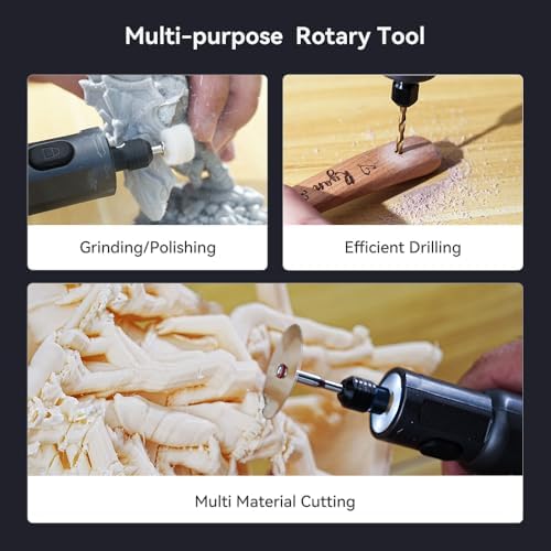 Creality Cordless Rotary Tool Kit with 24PCS Accessories,Multi-functional, 6 Variable Speeds,Long Battery Life and Cordless handheld 3.7V for D Printing Models Grinding Polishing Drilling Cutting