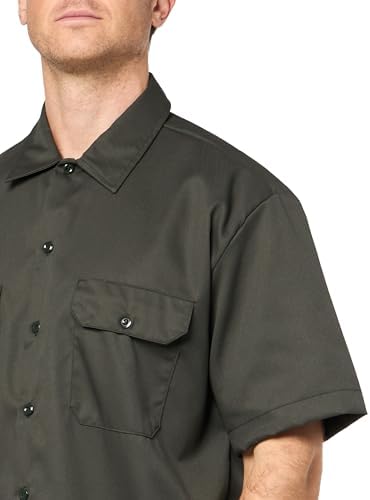 Dickies Men’s Short Sleeve Work Shirt – Durable Twill Button Down Shirts for Men, Lightweight Uniform for Daily Wear