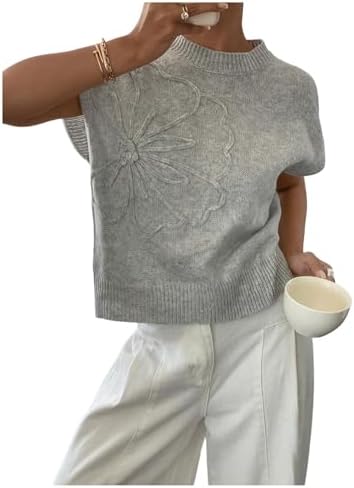 SOLY HUX Women's Short Sleeve Business Casual Sweater