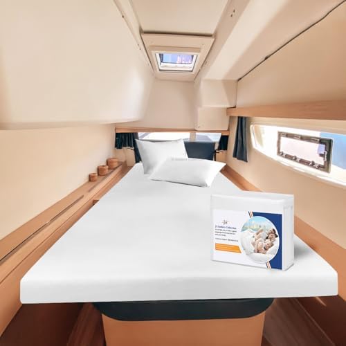 JS Sanders AFT Berth Boat Sheet 3 Pcs 600 TC Egyptian Cotton,White