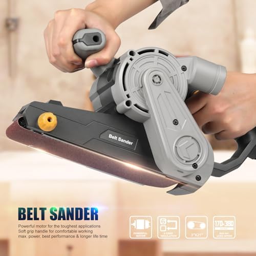 3×21-Inch Belt Sander,8 Amp Variable-speed 170-380RPM 12 Pcs Belts