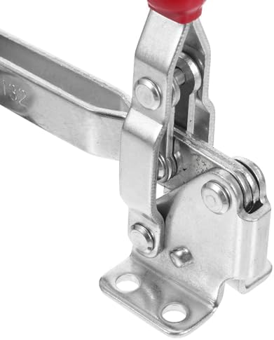 Generic 2pcs Vertical Quick Release Toggle Clamps for Welding and Woodworking, Zinc-plated Iron Metal Fixed Clamp Tool Dual Heads, Heavy-duty Workholding Device for Metal Fabrication