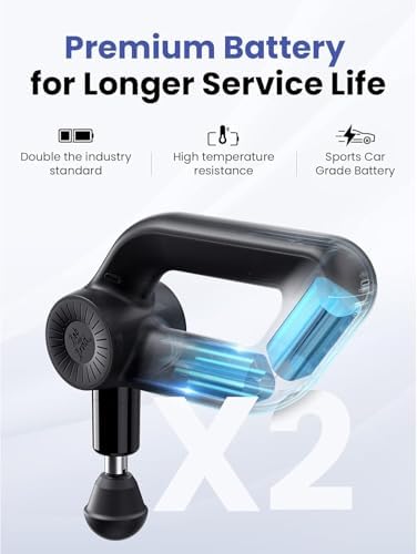 BOB AND BRAD D6 Pro Massage Gun Deep Tissue Percussion with 16mm Amplitude 85lbs Stall Force, FSA Eligible & HSA Approved Professional Muscle Massager for Athletes, Quiet Electric Back Massager