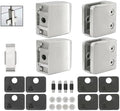 Stainless Steel 316 Square Flat Back Glass Clamp 55 x 55 mm for 3/8" - 1/2" Tempered Glass or Laminated Glass, Satin Brush Finish, GC-056S, 40 Pieces