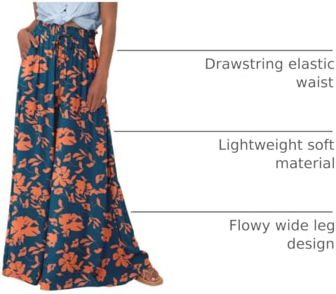BTFBM Wide Leg Flowy Palazzo Pants for Women