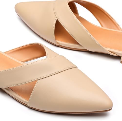 Rekayla Women's Mules Closed Pointed Toe Flats Backless Loafers Shoes for Women